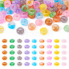 90Pcs 9 Colors Transparent Crackle Acrylic Beads MACR-TA0001-28-1