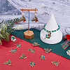 28Pcs 2 Styles Golden Plated Christmas Alloy Enamel Pendants ENAM-SC0005-83-4