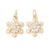 Rack Plating Brass Micro Pave Clear Cubic Zirconia Pendants KK-B093-04A-G-1