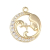 Brass Micro Pave Clear Cubic Zirconia Pendants FIND-B077-02G-09-1