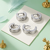6 Pairs 2 Colors 304 Stainless Steel Huggie Hoop Earrings EJEW-GO0001-07-4