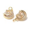 Brass Micro Pave Clear Cubic Zirconia Pendants KK-Q031-16G-2