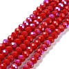 Electroplate Opaque Solid Color Glass Beads Strands EGLA-A044-P4mm-L22-1