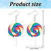 FIBLOOM 4 Pairs 4 Colors Handmade Polymer Clay Lollipop Dangle Earrings EJEW-FI0001-01-2