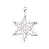Snowflake Glass Bead Pendant Decorations HJEW-JM00975-1