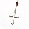Cross 304 Stainless Steel Rosary Beaded Necklaces NJEW-L414-37B-2