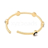 Real 18K Gold Plated Brass Enamel Evil Eye Open Cuff Bangles for Women BJEW-S147-14G-B-3