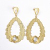 Brass Dangle Stud Earrings EJEW-E249-32A-2