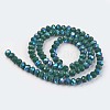 Electroplate Opaque Solid Color Glass Beads Strands EGLA-A044-P2mm-L12-2