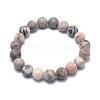 Natural Zebra Jasper Bead Stretch Bracelets BJEW-K212-C-035-2