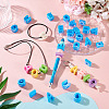50Pcs 5 Styles UV Plating Opaque Acrylic Beads PACR-TA0001-31F-8