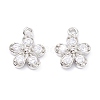 Rack Plating Brass Cubic Zirconia Charms X-ZIRC-C026-12P-1