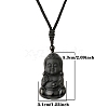 Natural Obsidian Pendant Necklace for Men PW-WG33725-04-1