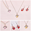 36Pcs 6 Colors Angel Glass Pendants PALLOY-CA00009-5