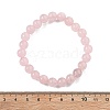 Natural Rose Quartz Bead Stretch Bracelets X-BJEW-K212-B-045-5