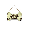 Dog Bone with Word Wood Pendant Decoration PW-WG69976-03-1