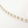 Golden Aluminum Studded Faux Suede Cord LW-D004-03-3