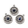 304 Stainless Steel Pave Natural Lapis Lazuli Sun Charms STAS-B074-05P-03-1