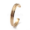 Ion Plating(IP) 304 Stainless Steel Grooved Open Cuff Bangle for Women BJEW-P294-01G-3