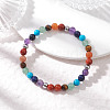 Chakra Natural Mixed Gemstone Beads Stretch Bracelets for Women BJEW-JB12607-01-2