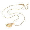 304 Stainless Steel Micro Pave Clear Cubic Zirconia Pendant Necklaces for Women NJEW-Z103-01G-03-4