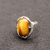 Oval Natural Tiger Eye Adjustable Ring FIND-PW0021-05I-1