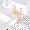 Brass ABS Plastic Pearl Hoop Earrings EJEW-U040-18G-3