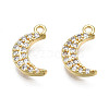 Brass Micro Pave Clear Cubic Zirconia Charms ZIRC-T015-003G-NF-2