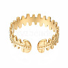 304 Stainless Steel Fish Bone Wrap Open Cuff Ring RJEW-T023-64G-2