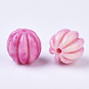 Synthetic Coral Corrugated Melon Beads CORA-R017-27-B06-2