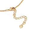 Brass Clear Cubic Zirconia Flat Round & Rectangle Cup Chain Necklaces for Women NJEW-U015-04G-3