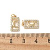 Brass Micro Pave Clear Cubic Zirconia Pendants KK-Q031-32G-01-3