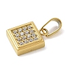 Ion Plating(IP) 304 Stainless Steel Micro Pave Cubic Zirconia Pendants STAS-Z107-02G-06-2