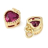 Real 18K Gold Plated Brass Inlaid Cubic Zirconia Charms ZIRC-L100-074G-06-2