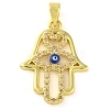 Brass Micro Pave Clear Cubic Zirconia Pendants KK-S401-01G-1