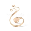 Copper Wire Wrapped Natural Freshwater Pearl Cuff Rings for Women RJEW-JR00553-01-7