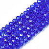 Electroplate Glass Beads Strands EGLA-A034-T1mm-B27-4