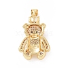 Brass Cubic Zirconia Pendants ZIRC-K089-15G-01-2