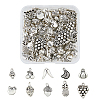 DICOSMETIC 100Pcs 10 Styles Tibetan Style Alloy Pendants FIND-DC0004-25-1