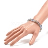 Synthetic Moonstone Round Beaded Stretch Bracelet with Rhinestone BJEW-JB07875-3