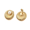 Ion Plating(IP) 304 Stainless Steel with ABS Imitation Pearl Stud Earrings for Women EJEW-N055-09G-2