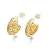 Brass Chunky C-shape Stud Earrings EJEW-P205-09G-2