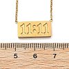 304 Stainless Steel 11:11 Rectangle Pendant Cable Chain Necklaces for Women NJEW-NH0001-04G-5