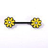 316L Surgical Stainless Steel Enamel Flower Nipple Rings WGE9BCB-01-1