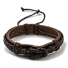 Adjustable PU Leather & Waxed Braided Cord Bracelets BJEW-F468-18-2