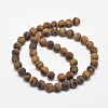 Frosted Natural Tiger Eye Round Bead Strands G-E262-02-8mm-3