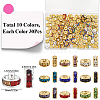 200Pcs 10 Colors Brass Rhinestone Spacer Beads RB-SP001-08B-2