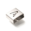 Letter Style 304 Stainless Steel Square Slide Charms STAS-L132-13A-2