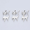 Tibetan Style Alloy Kitten Pendants TIBE-R316-067AS-RS-1