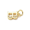 Brass Micro Pave Cubic Zirconia Charms KK-I382-03G-B-2